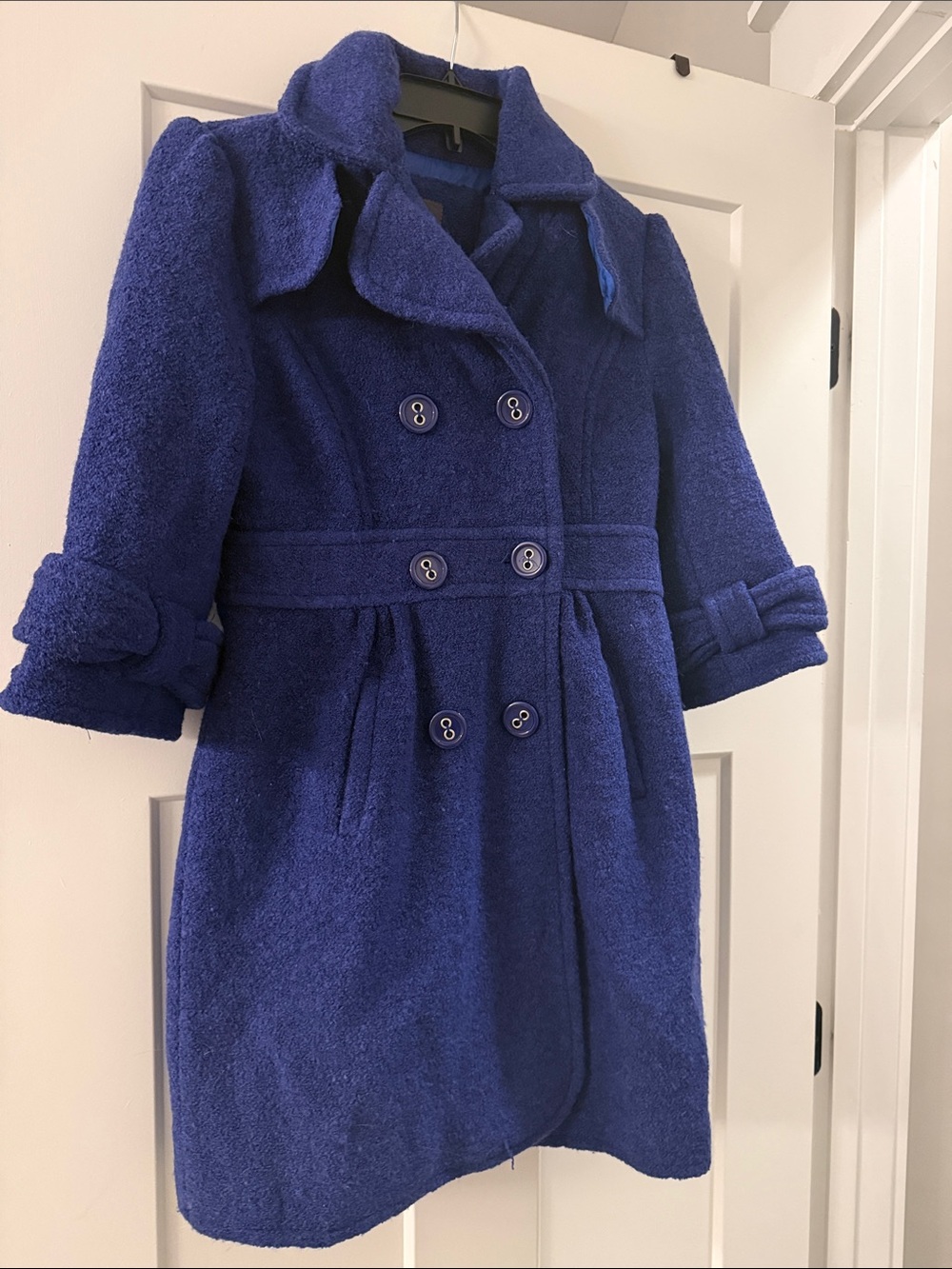 Forever 21 Double-Breasted Pea Coat in Royal Blue